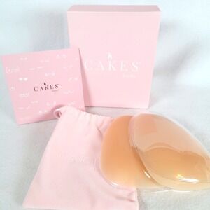CAKES body Womens Nipple Covers Triangle Silicone Grippy Size Plus Honey Nude